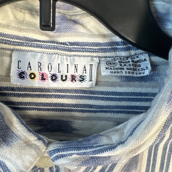 Carolina Colors II Vintage Top Women's 26W Cotton Button Up Southwestern Fringe - Picture 4 of 9